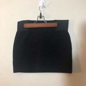 Guess Black Stretch Layered Mini Skirt